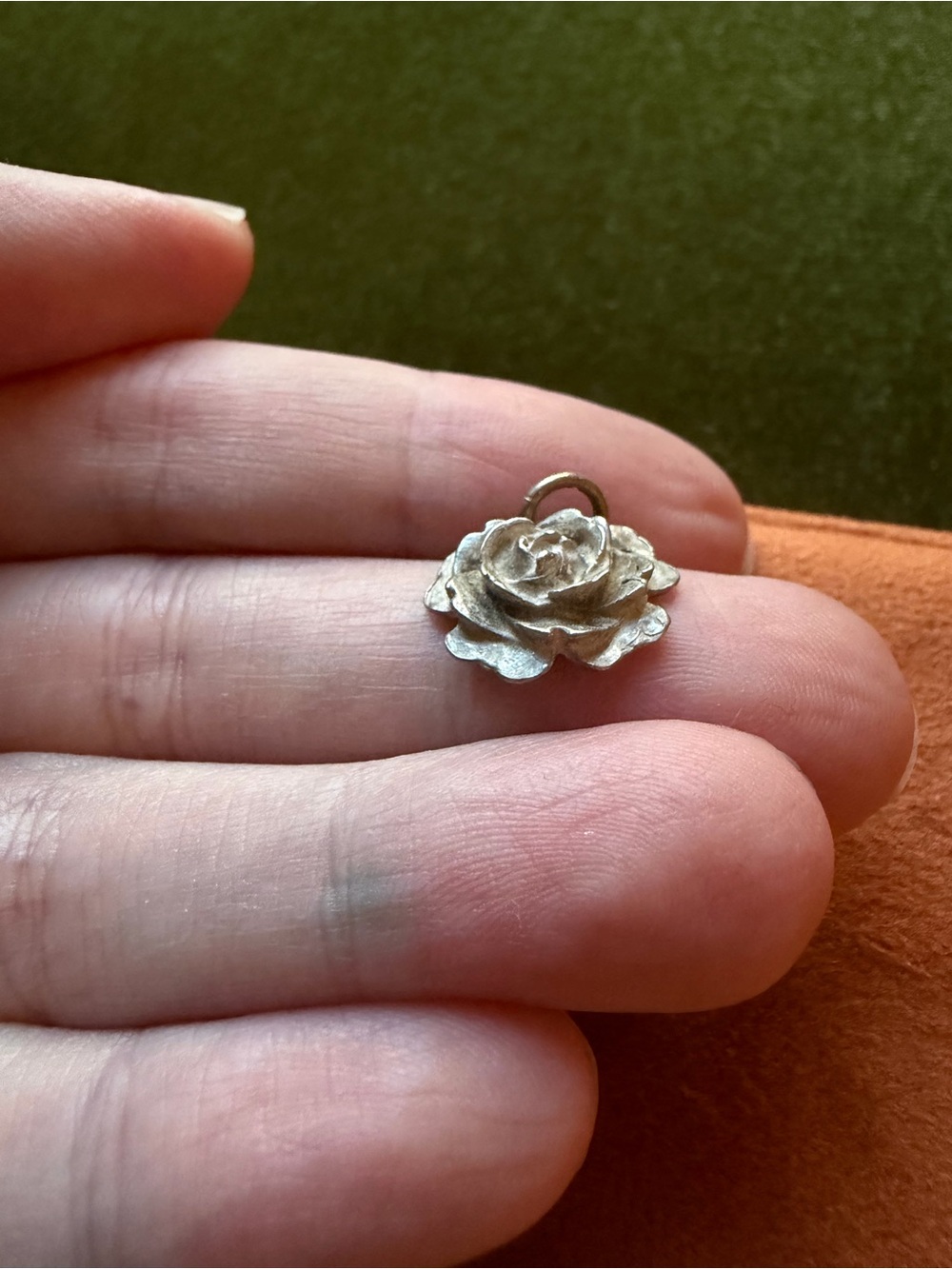 Sterling Silver casted rose pendant